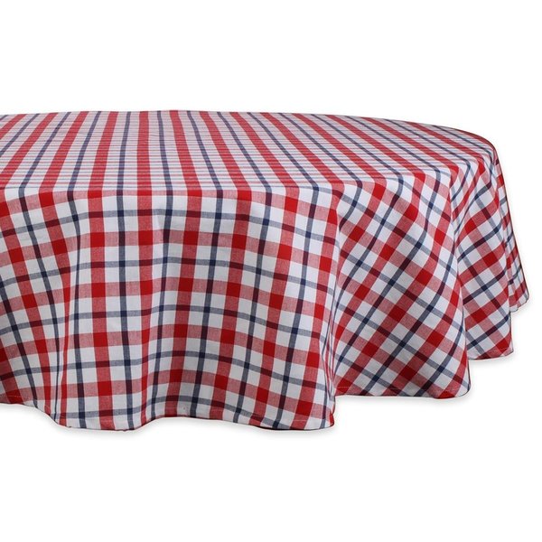 Design Imports 70 in. Round American Plaid Tablecloth CAMZ11722